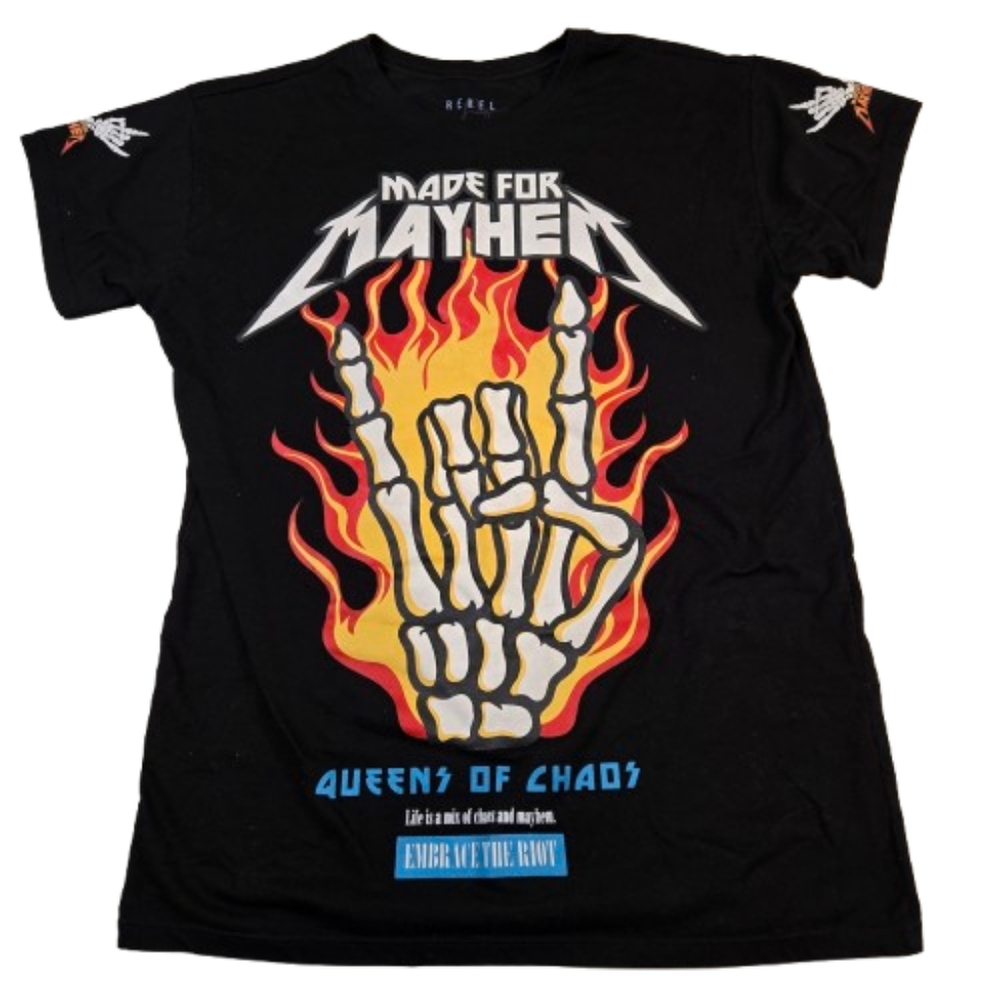 Rebel Society Mayhem Graphic Tee Size Medium
